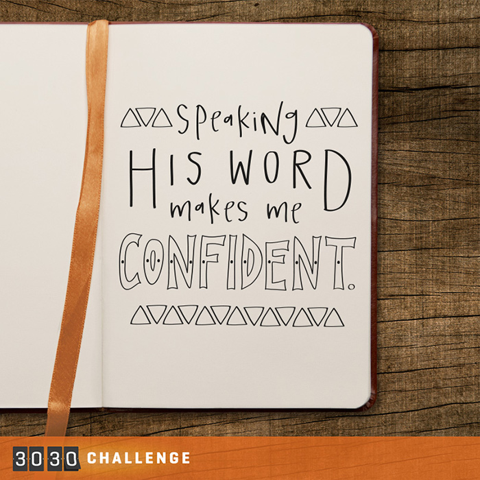 3030 Challenge social pin: Speaking His Word makes me confident