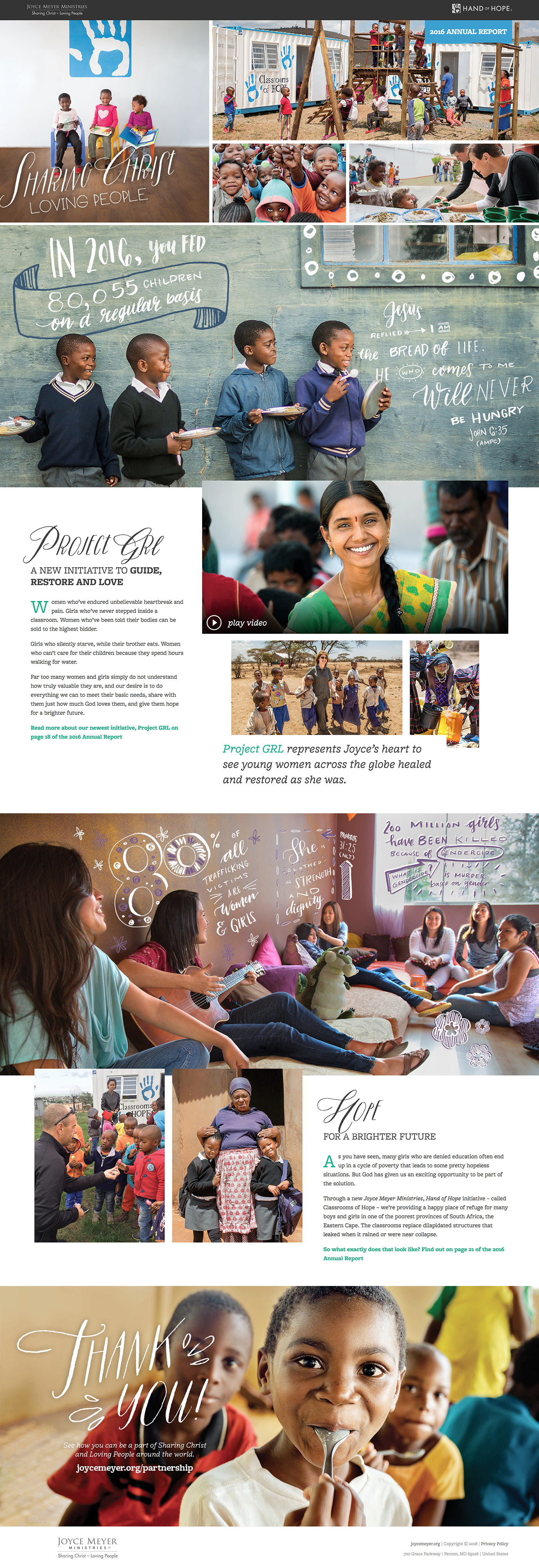 Annual Report 2016 website preview from Joyce Meyer Ministries