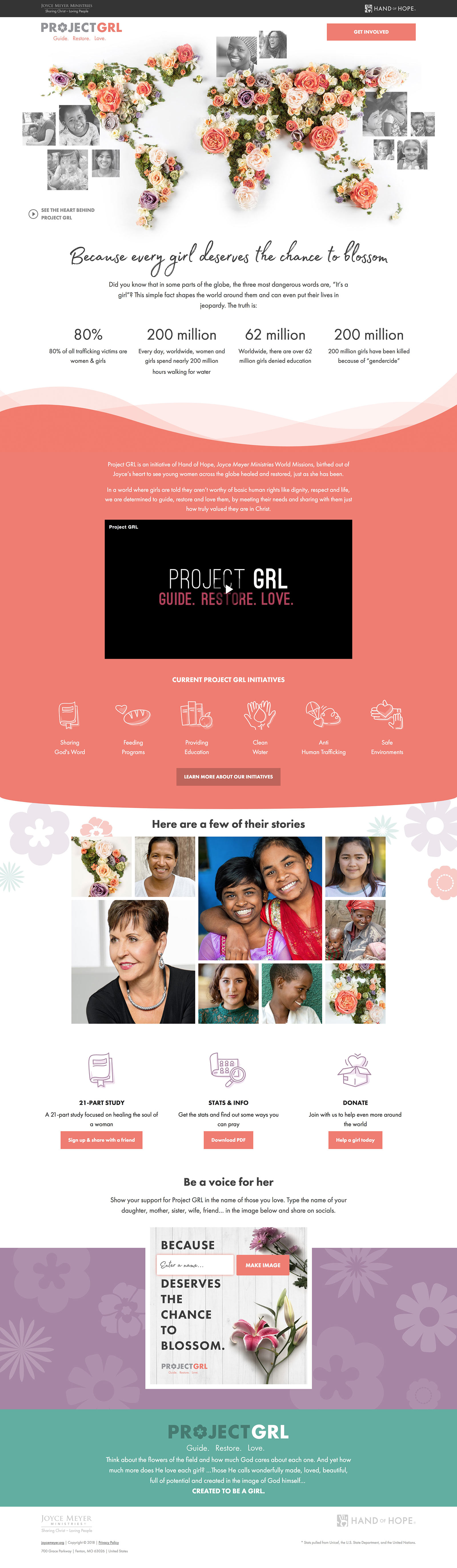 Project GRL website preview from Joyce Meyer Ministries